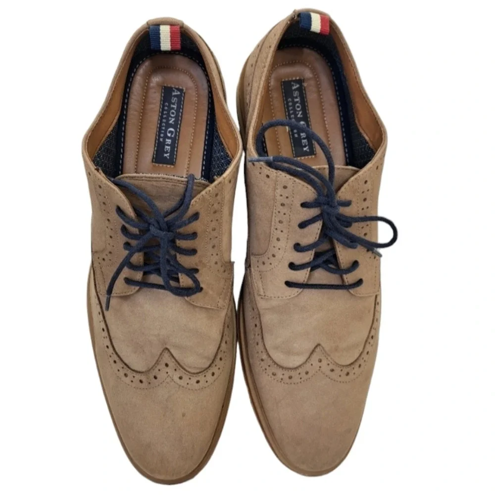 Aston Grey Collection Men's Genuine Leather Upper Dress/Casual Shoes Tan 11